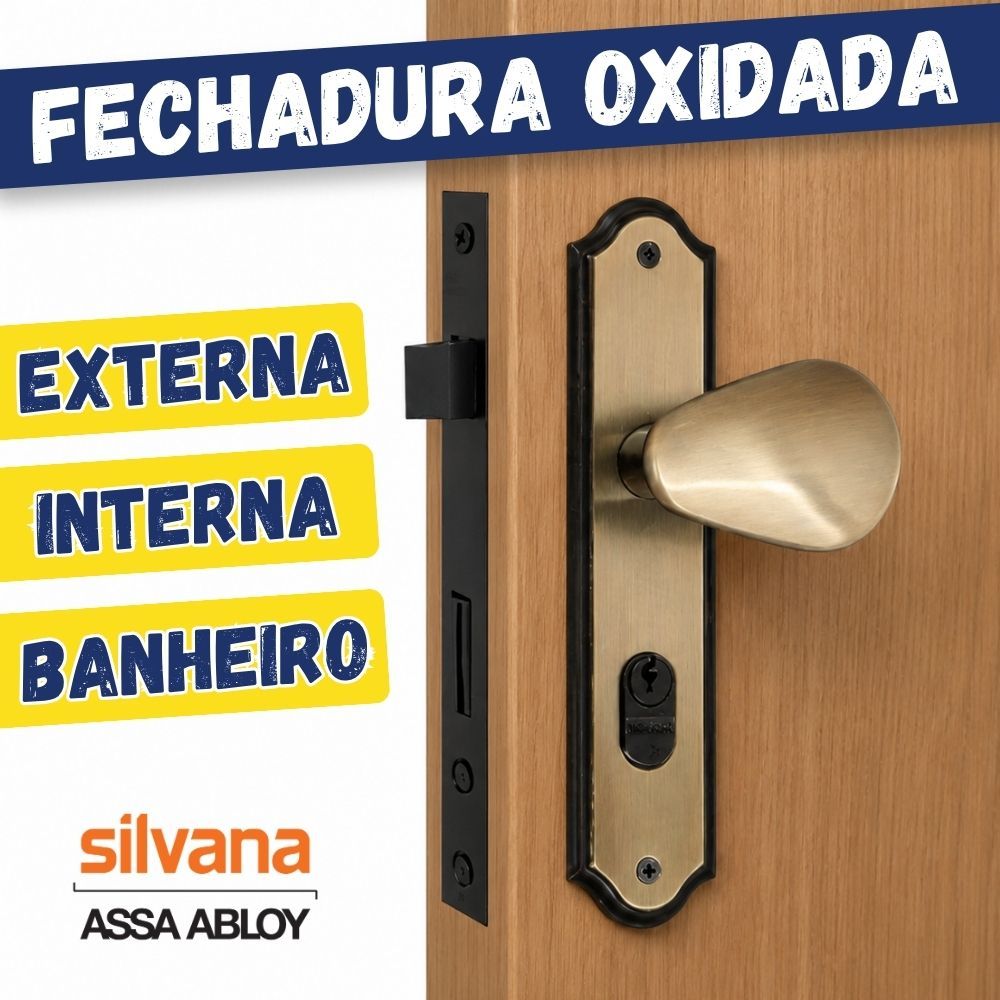 Fechadura de Porta de Quarto Banheiro Interna Externa Oxidada Golf 1100 Silvana