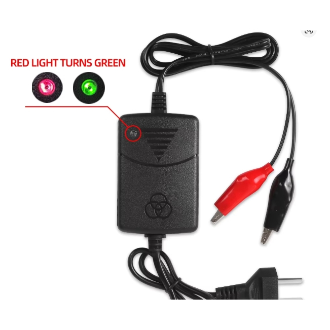 Carregador  de bateria para motocicleta, 12v 1500 mah, com led indicador