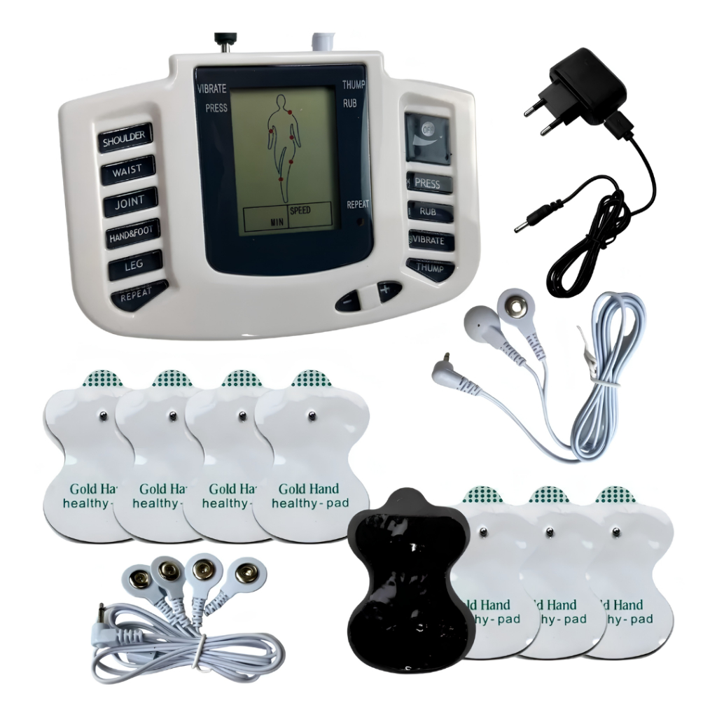 Massageador Elétrico Portátil com Visor LCD 8 Níveis de Intensidade Vários Modos de Massagem