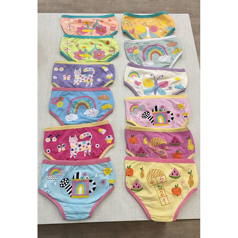 Kit calcinhas infantis Menina Algodão Premium Estampadas Confortaveis e Macias  Estampas Variadas