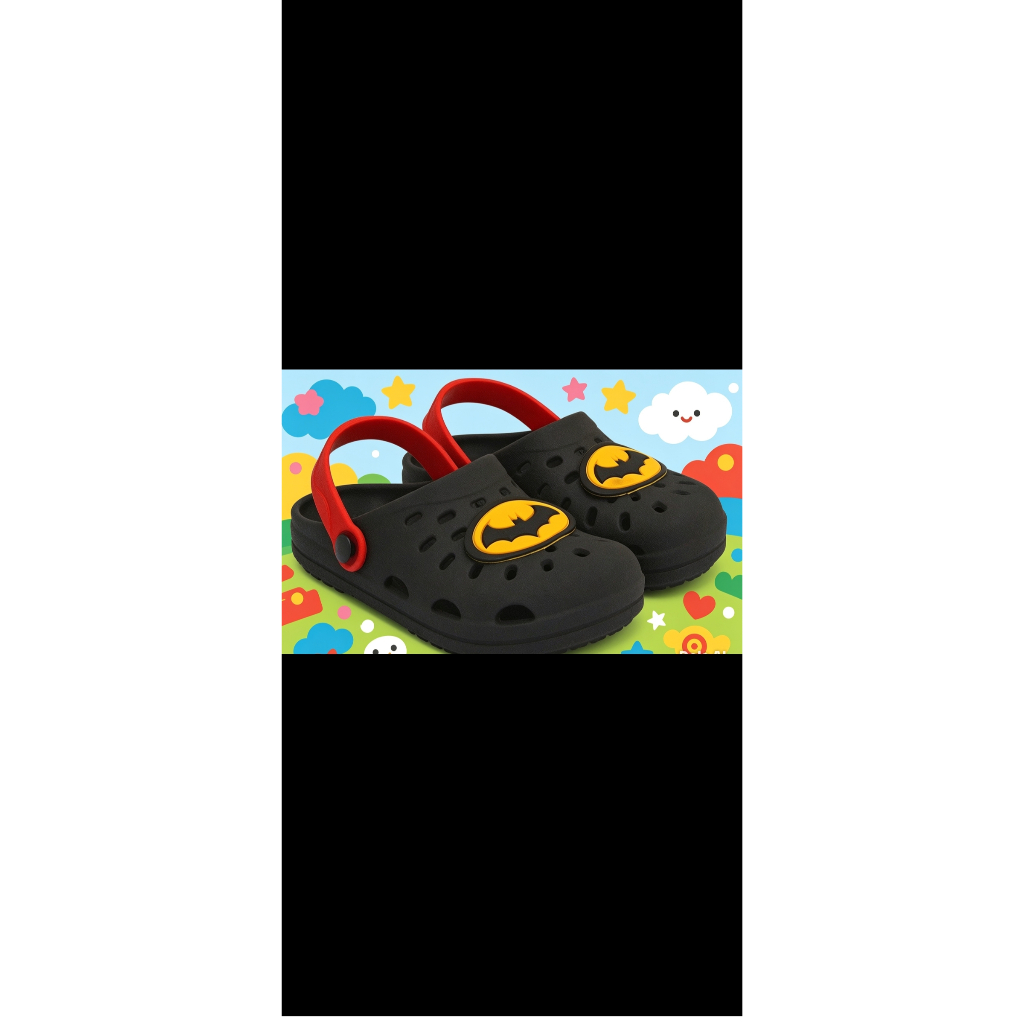 Babuche Infantil Batman Preto Antiderrapante Confortável Menino
