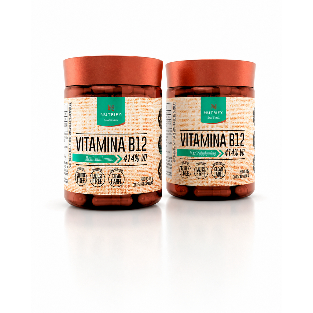2x Vitamina B12 Metilcobalamina 414% 60caps cada Nutrify Original