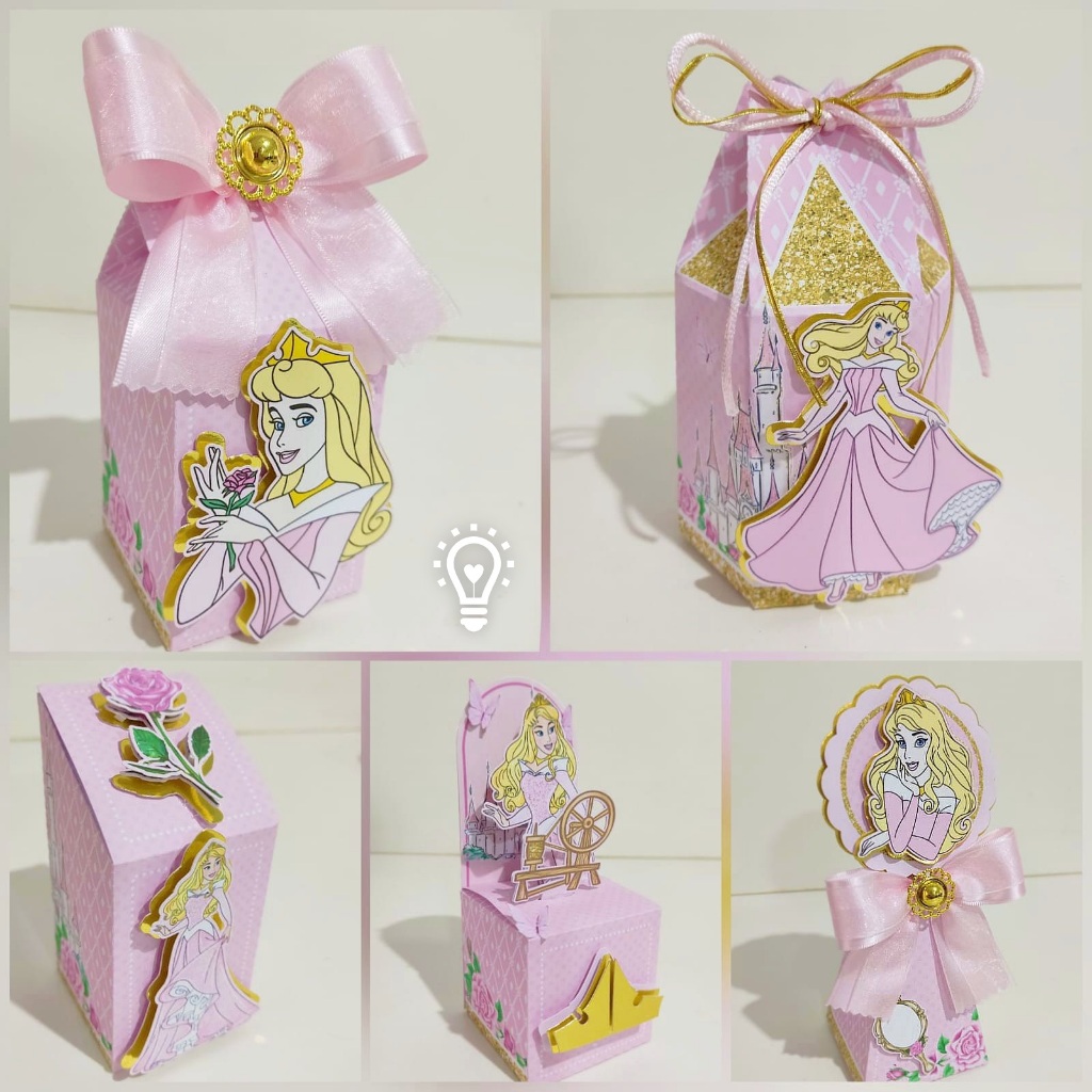 Personalizados Princesa Aurora no PEGUE E MONTE - Kit Caixas Decoração Lembrancinhas  Aniversário Caixinhas