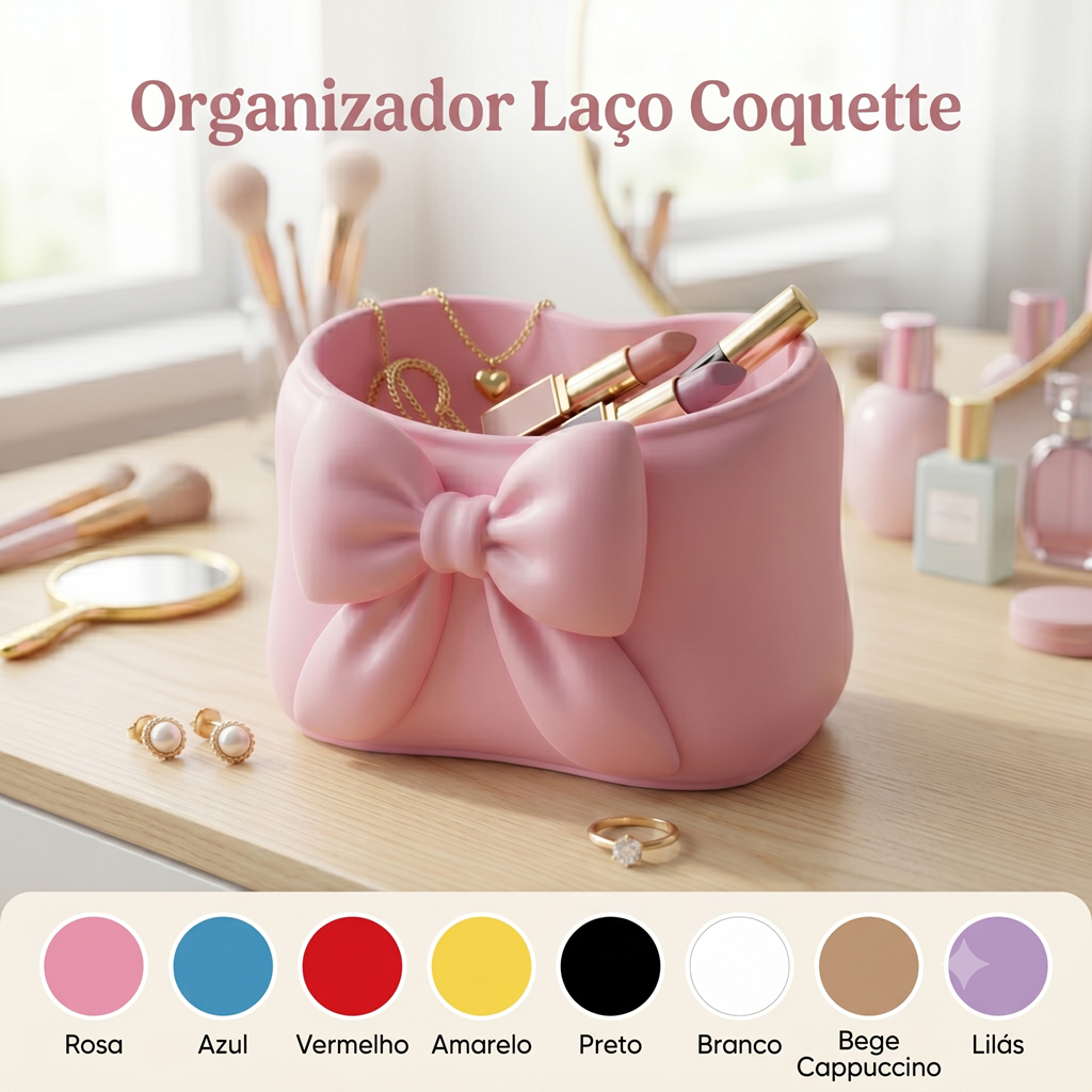 Porta Joias Porta Trecos Organizador De Mesa Laço Decorativo