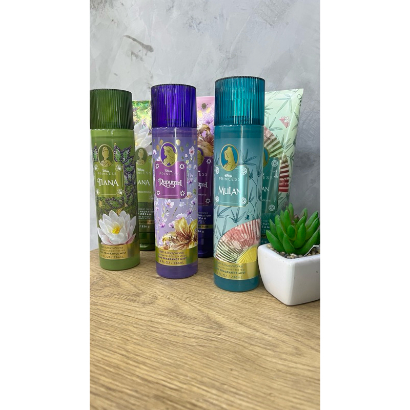 Kit Disney Princess Bath & Body Works Body Splash + Creme Original Importado