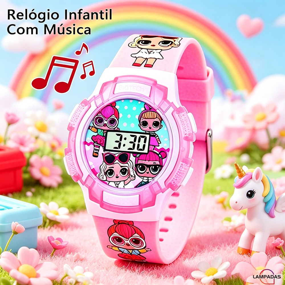 Relógio Infantil Lol Surprise Criativo Para Meninas E Meninos Luminoso E Relógio Eletrónico Para Crianças