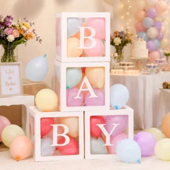 4 Cubos Baby Pintado / Decoração de Festa / Decoração Chá de Bebê e Revelação 30CM