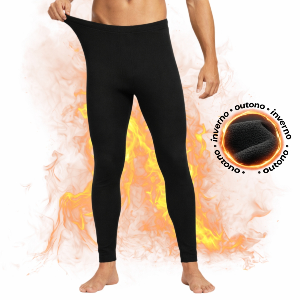 Calça Térmica Masculina ou Feminina Segunda Pele Inverno Forrada Flanelada Calça Motoboy Frio