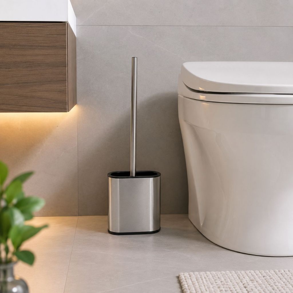 Escova Sanitária Quadrada Multiuso Para Privada de Silicone De Aço Inox ENVIO IMEDIATO