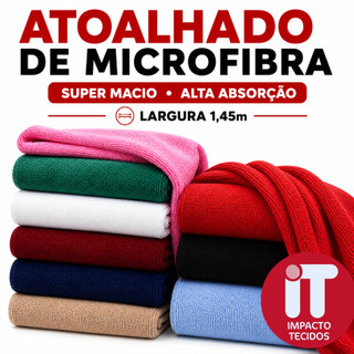 Tecido Atoalhado Felpudo Microfibra 1m x 1,45m Alta Absorção Macio Para Toalhas Roupões e Artesanato