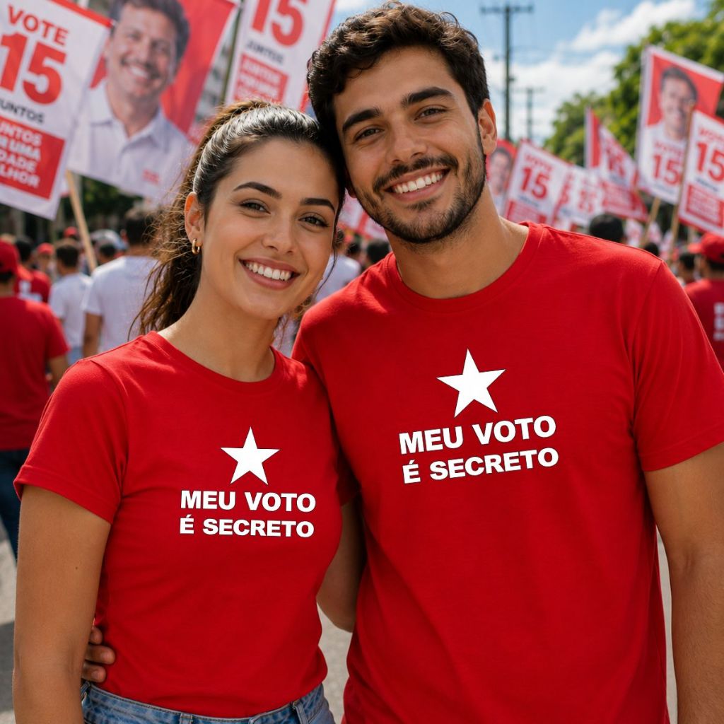 Camiseta Basica Estampa Meu Voto É Secreto Modelo Lula 100% Algodão Envio Ja