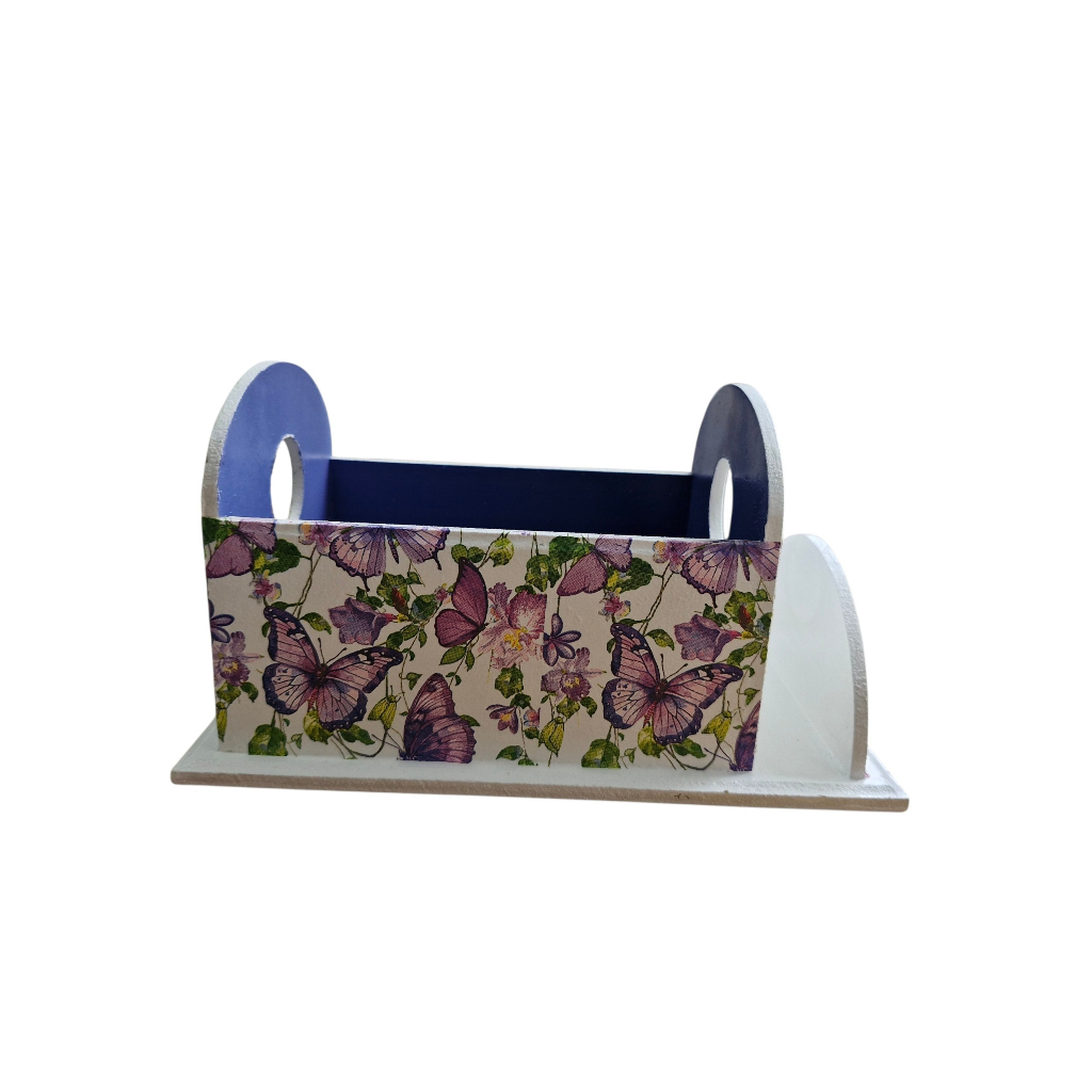 Porta Tempero e Guardanapo Tomie Art "Lilac" MDF e Decoupage