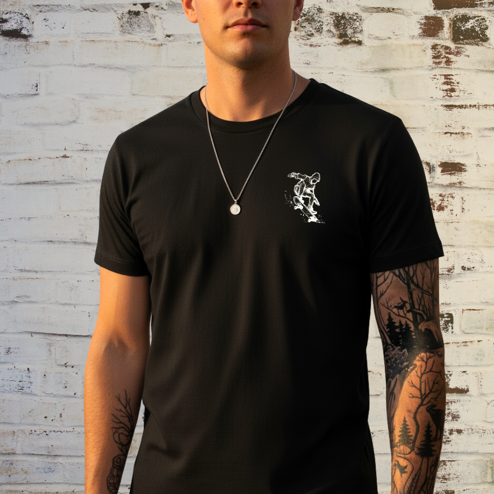 Camiseta Unissex Streetwear Estampada SKATE FUN Básica algodão Confortável Uso Diário