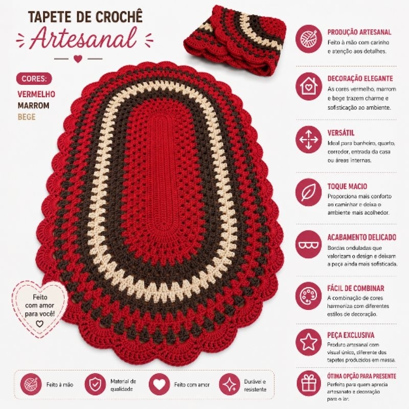 Par de tapetes oval modelo tradicional em croche/tapetes grandes croche/ tapetes para porta, quarto e cozinha 80 x 47