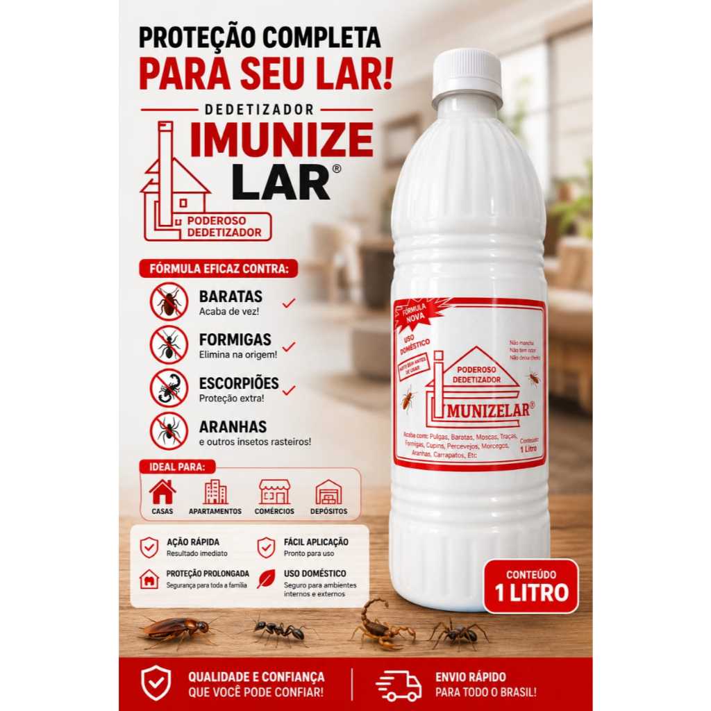 Dedetizador controle de pragas baratas/formigas/cupins/pulgas/aranhas/traças etc