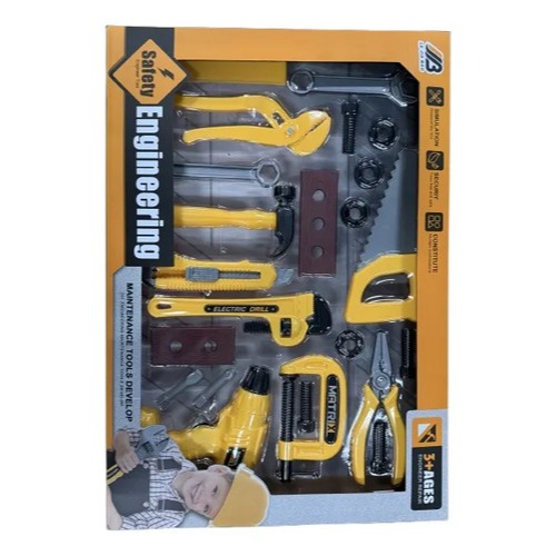 Kit de ferramentas, ferramentas infantil, kit de ferramentas acompanha trena e parafusadeira, kit ferramentas engenheiro