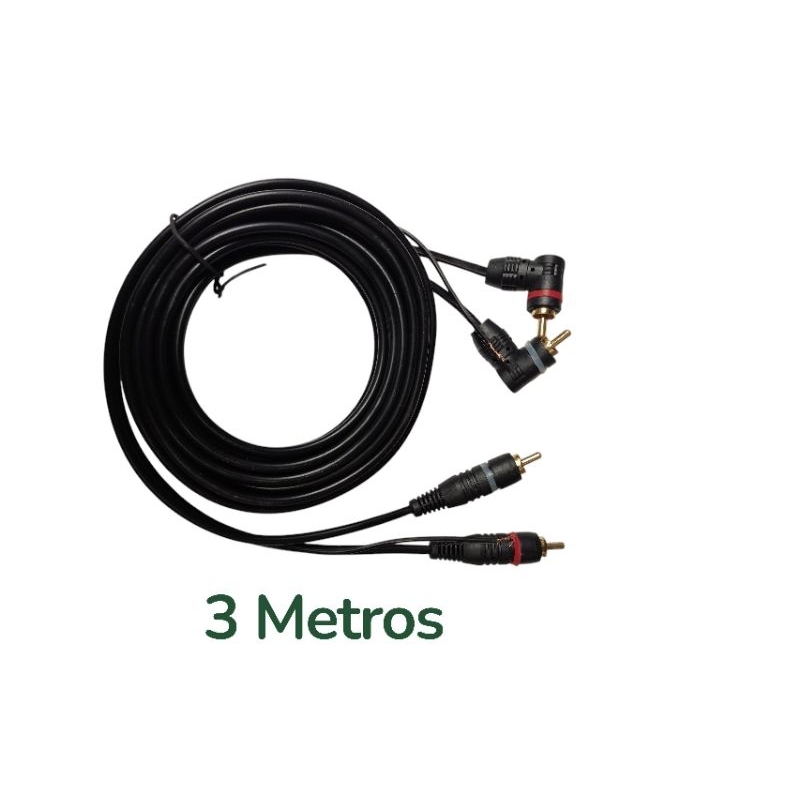 Cabo RCA Som Automotivo 3 mertos 3 M Preto