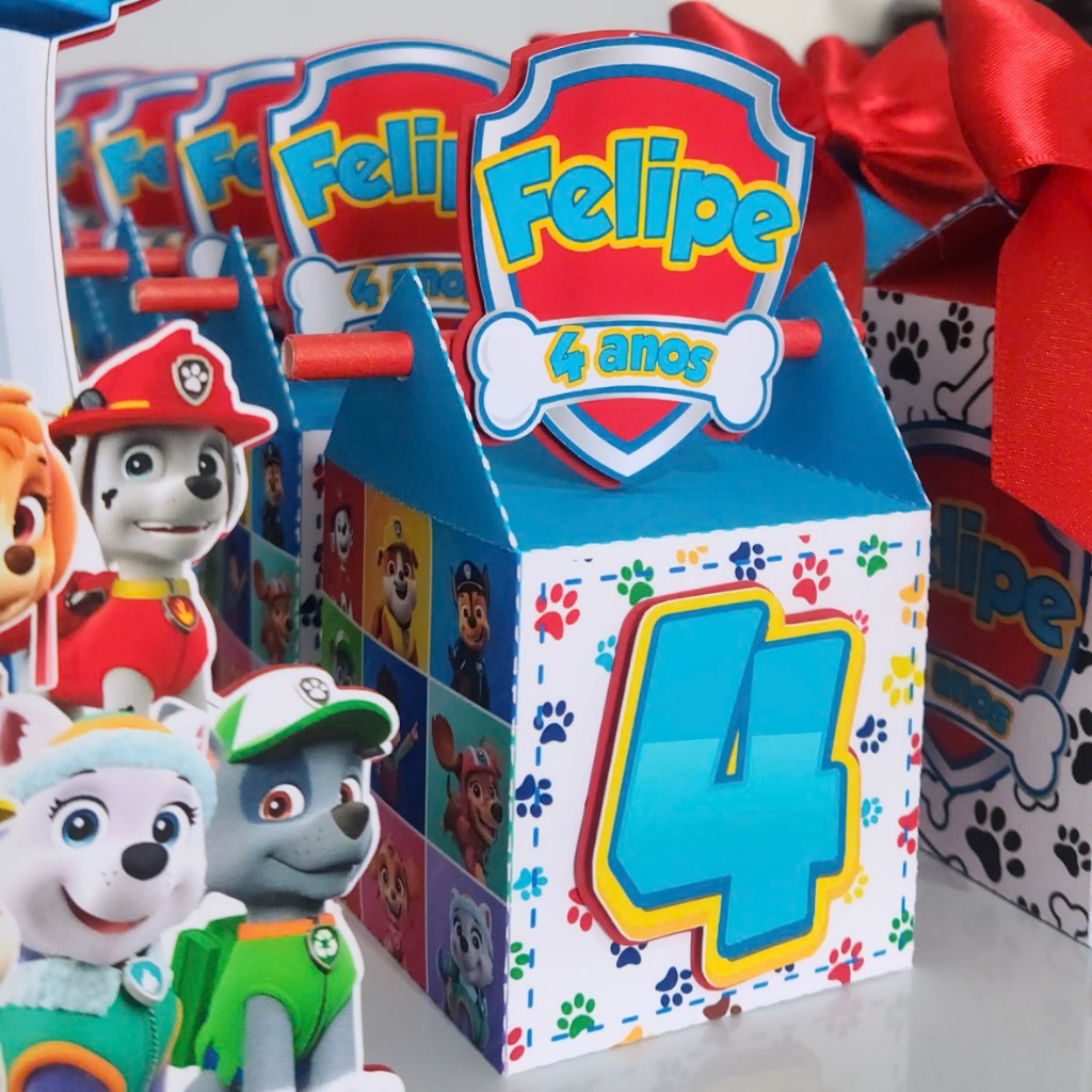 KIT FESTA PATRULHA CANINA  C/ APLIQUE 3D  + BRINDE /LEMBRANCINHA  PERSONALIZADA PARA FESTA INFANTIL ANIVERSÁRIO