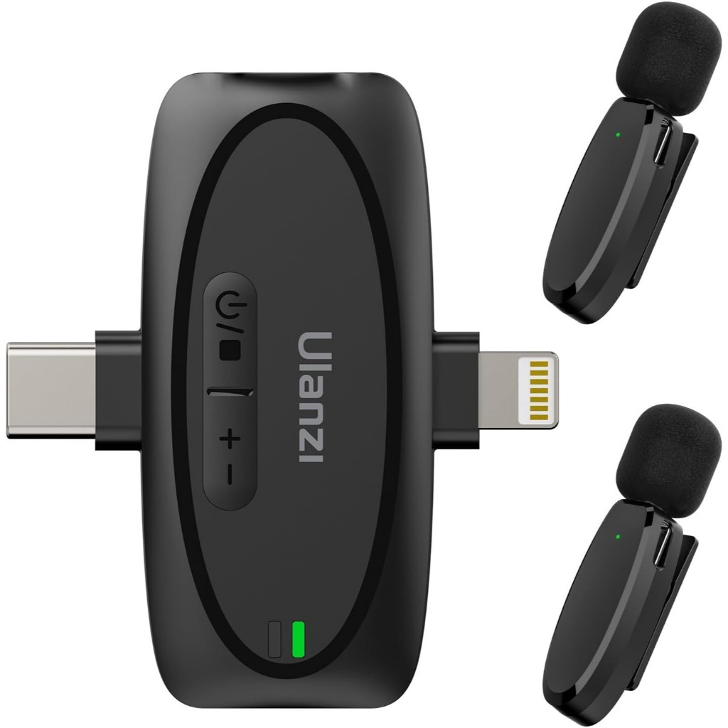 Microfone Lapela Sem Fio ULANZI V6 para iPhone iPad Android Câmera