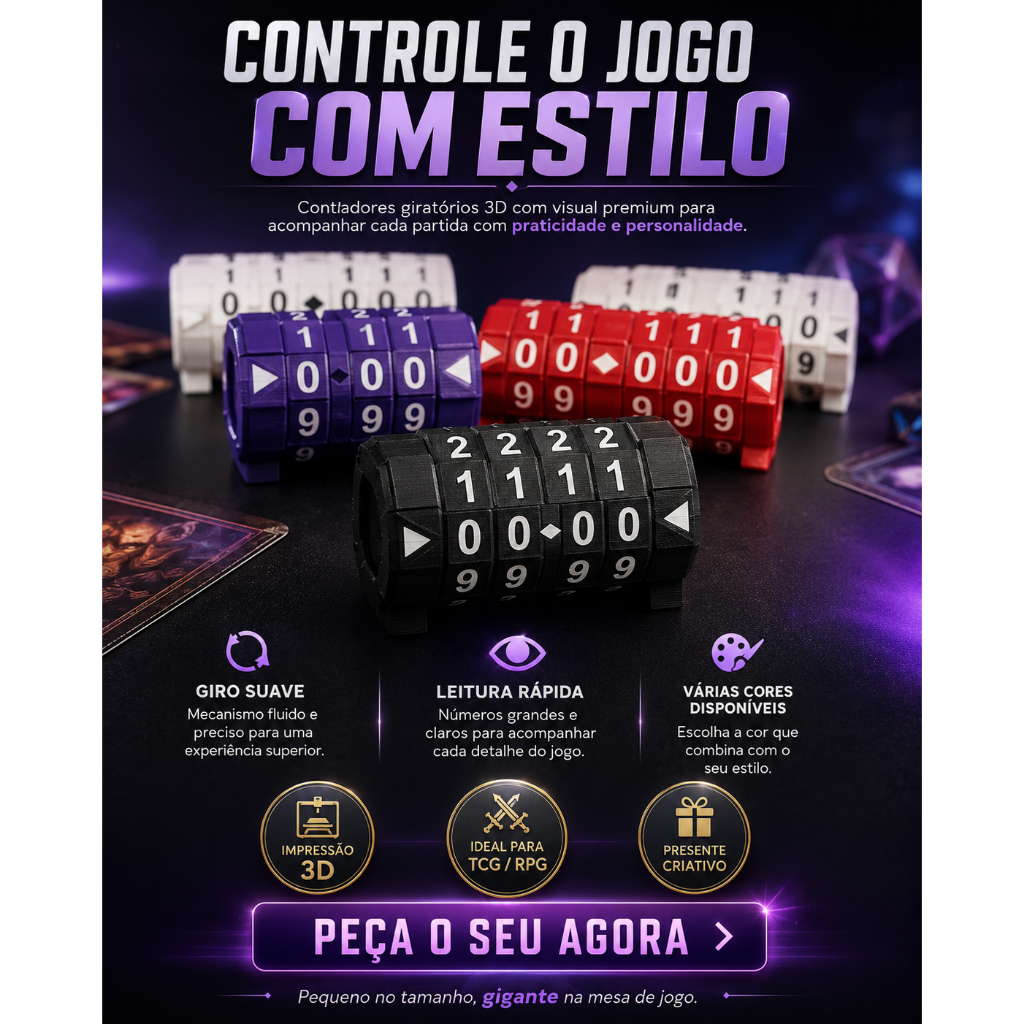 🎲 Contador de Vida e Pontos para RPG e Jogos de Tabuleiro | Ajustável 2 a 5 Dígitos 🎲