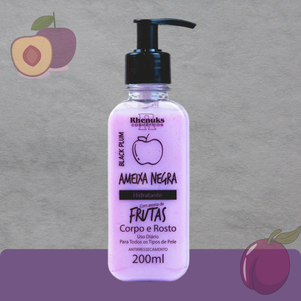 Creme Hidratante Ameixa Negra Corpo e Rosto para Uso Diário 200ml - Rhenuks