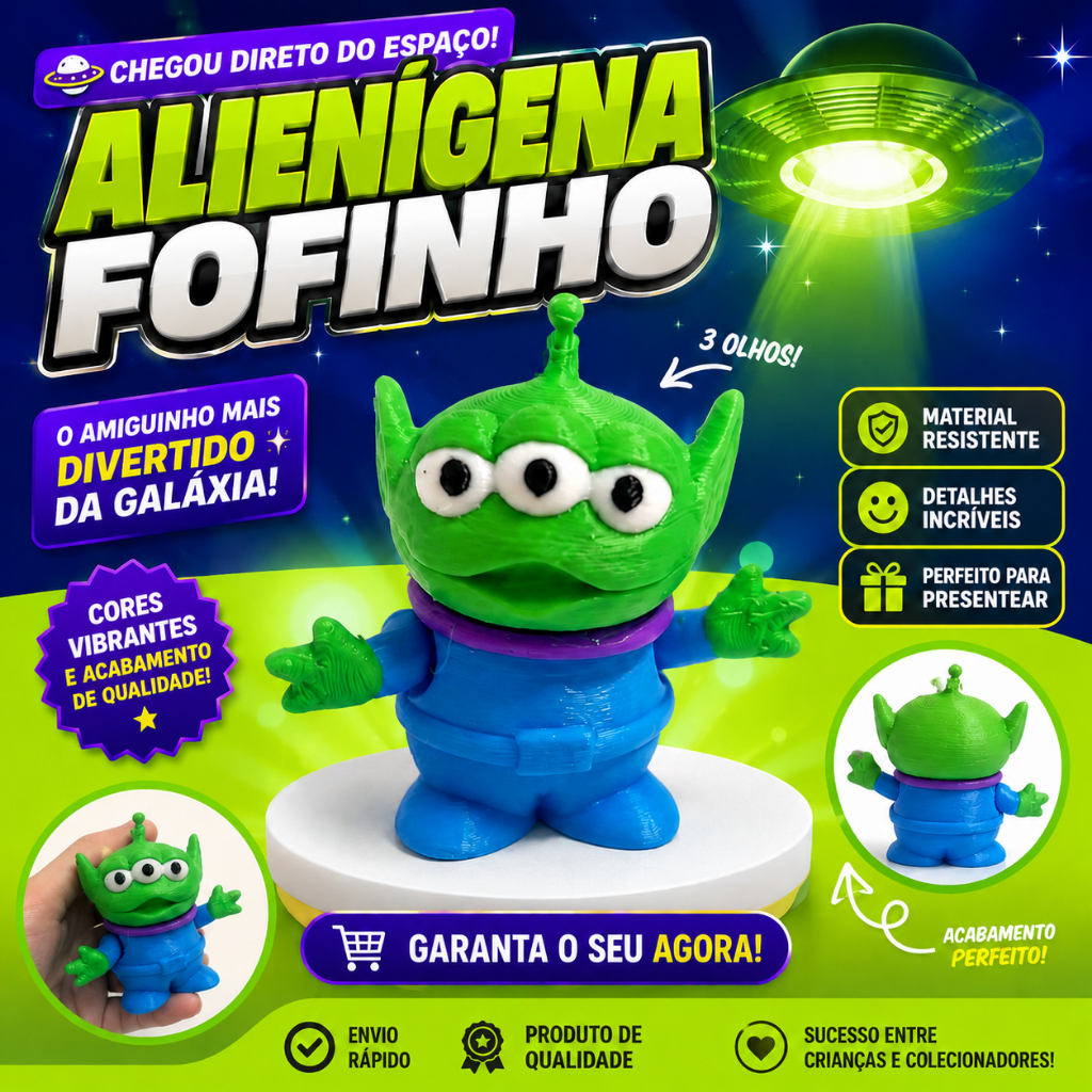 Boneco Alien Pizza Planet Miniatura Decorativa Alienígena Verde Toy Story