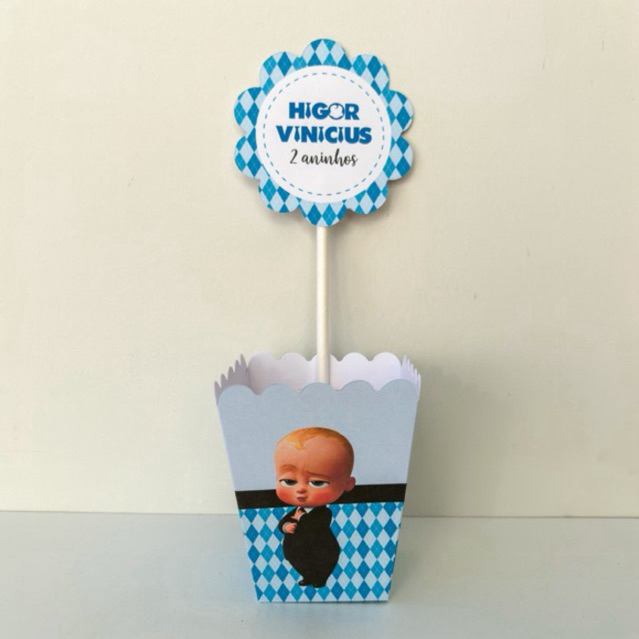 Cachepo / Centro de mesa Personalizado | Chá de bebe | Lembrancinha Poderoso Chefinho