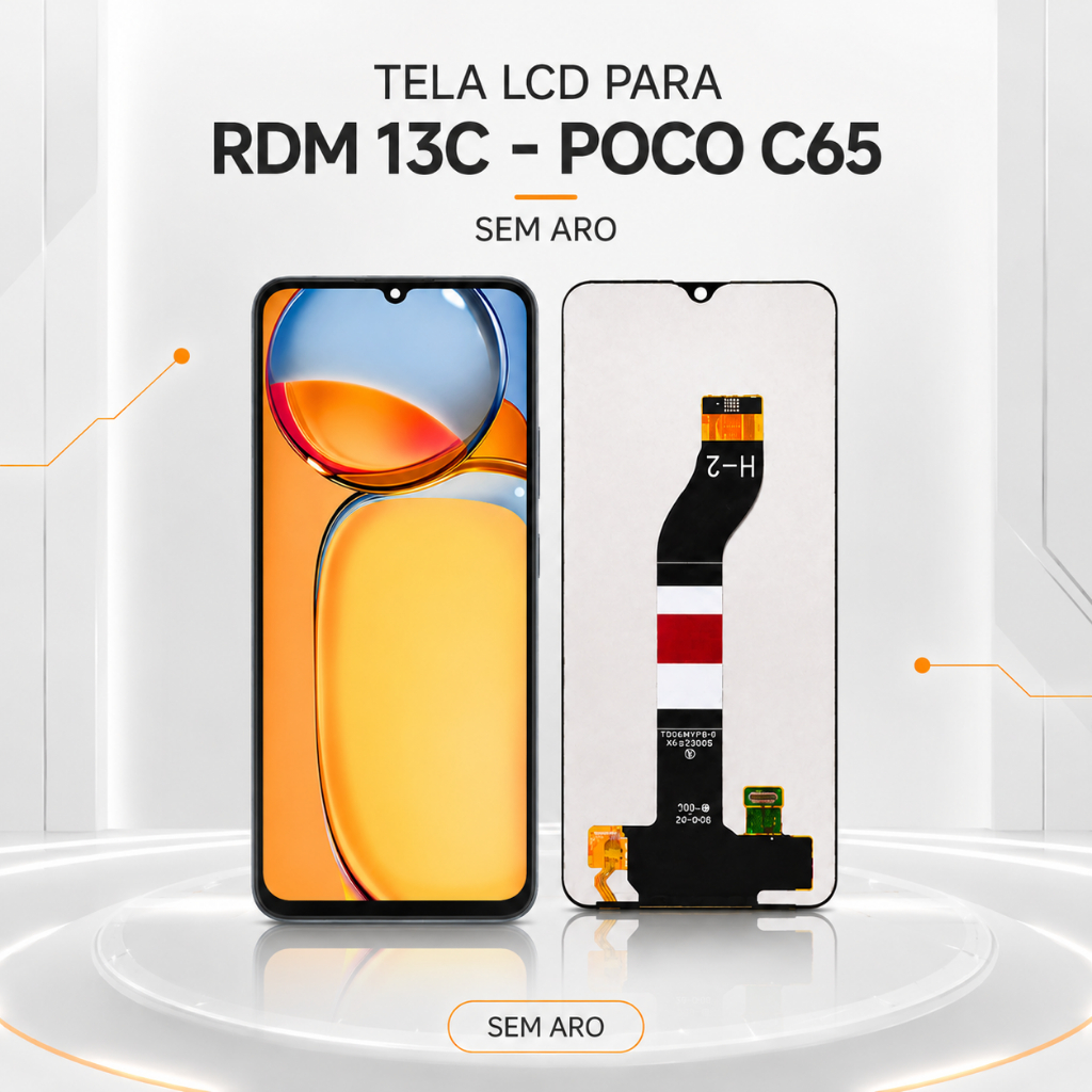 Tela Frontal Display Touch LCD Para Red mi 13C / POCO C65 Sem Aro - Alta Qualidade