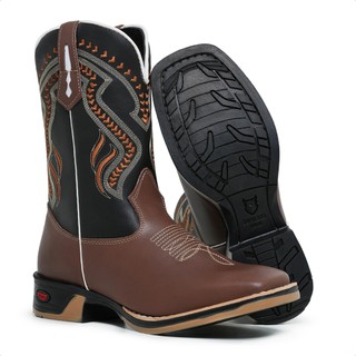 Botas Texanas Cavalgada Masculina Sola Jump Country Bordado Texanas Mateira Butina Bico Quadrado Txc