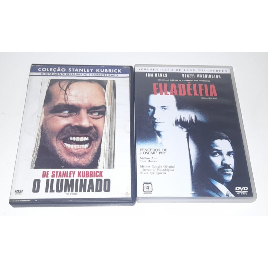 2 Dvd´s - Filadélfia,Tom Hanks & Denzel Washington & O Iluminado,Jack Nicholson,Em Muito Bom Estado
