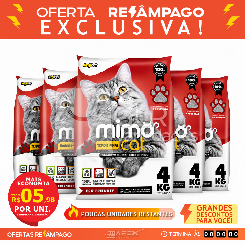 20 a 4kg areia sanitaria higienica mimocat super premium argila ecologica absorvente para gatos