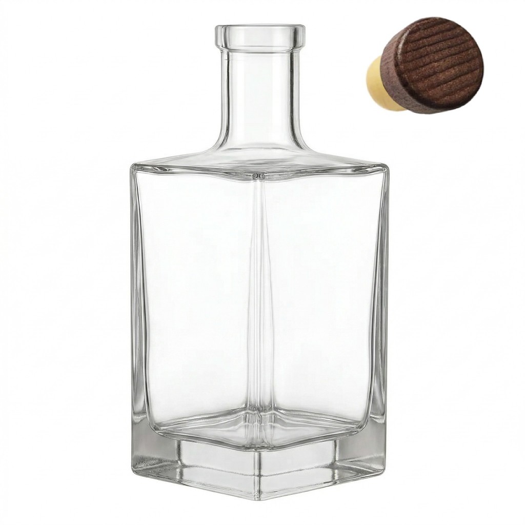 Kit c/ 5 Garrafas de Vidro Cube Alta 500 ml para Eventos Decoração Azeite Líquidos em Geral
