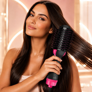 Escova 3 em 1 Secadora Alisadora Modeladora De Cabelo Elétrica Giratória 360 Profissional…