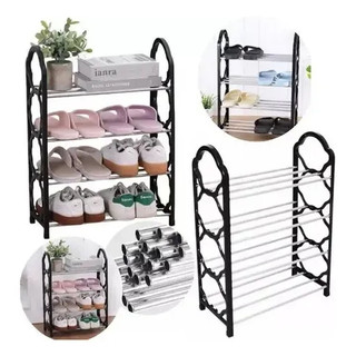 Sapateira Organizadora 4 Andares Metal e Plástico | Porta Sapatos, 8 Pares, Multiuso, Para Quarto, Hall de Entrada, Têni