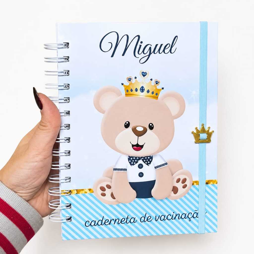 Caderneta de Vacinação Personalizada Infantil - Ursinho Menino — imagem 2 de 2