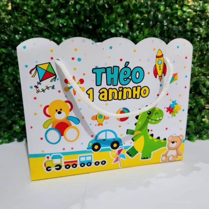 Sacolinha G Personalizada Brinquedos Lembrancinha de Aniversário Festa Infantil