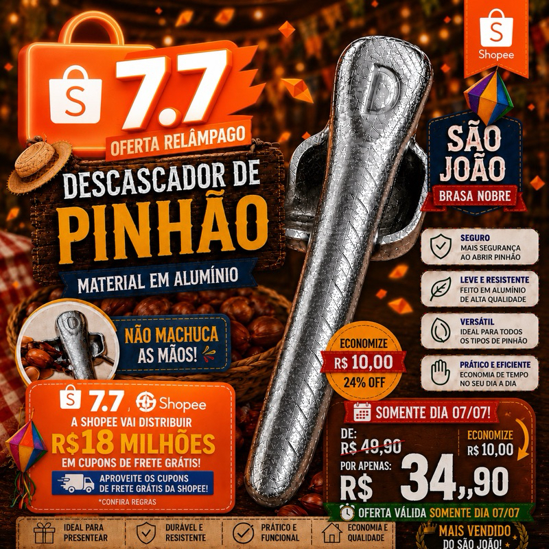 Descascador de Pinhão Profissional Aluminio Resistente