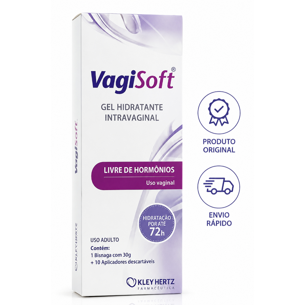 VagiSoft Gel Hidratante Intravaginal 30g Livre de Hormônios + 10 Aplicadores Kley Hertz