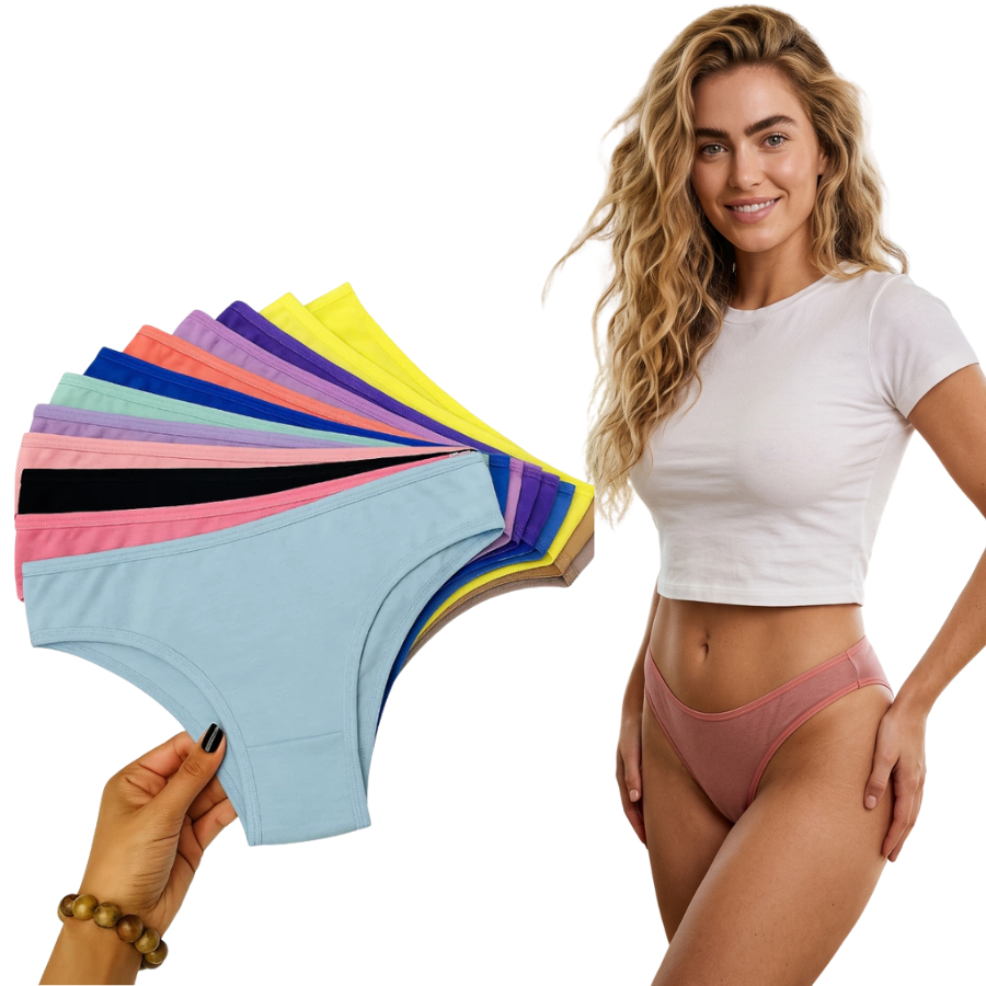 Kit 10 Calcinhas Conforto Modelo Tanga Diversas Cores Para o Dia a Dia