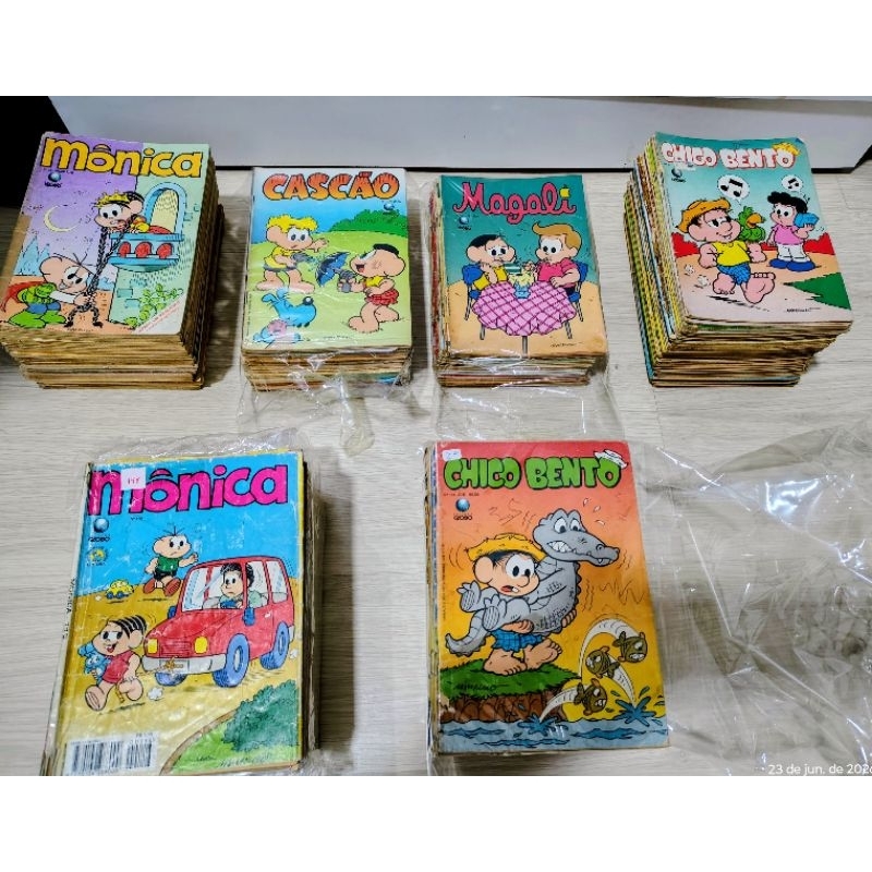 Lote com 20 gibis da Turma da Mônica, editora Globo, dos anos 1990 até 2005.  Leia a descrição, gibis com reparos.