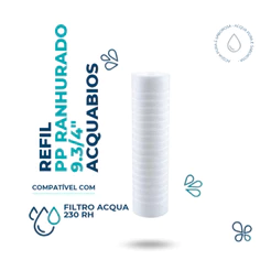Refil Filtro de Caixa d’Água e Pré-Filtro POE PP Ranhurado 9.3/4" 25 Micras Acquabios