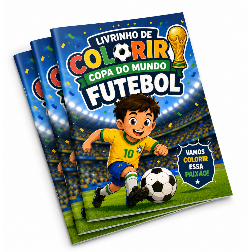 Kit 10-50 Un Livrinho Revistinha de Colorir Futebol Personalizado Com Nome Tam A6 | Lembrancinha Aniversário Infantil