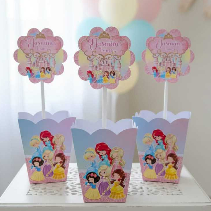 Centro de mesa cachepô personalizado| Princesas baby |decoração festa mesa de convidados| lembrancinhas