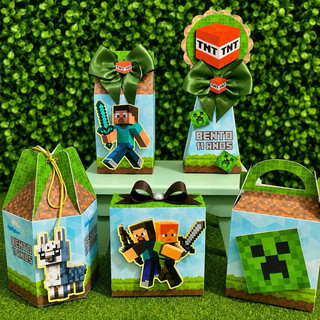 Kit Personalizados Minecraft + BRINDE | Kit Caixas Minecraft |  Lembrancinha de Festa Minecraft | Aniversário