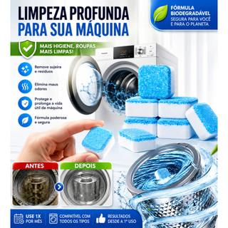 kit 36 Pastilhas Limpadoras Para Máquina De Lavar Limpeza Profunda Efervescentes Antiodor