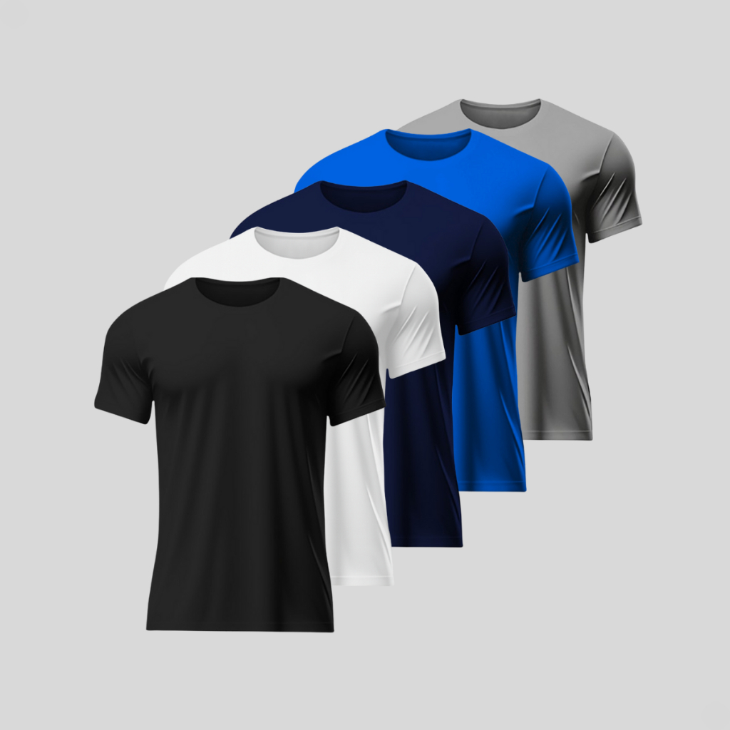 Kit 5 Camisetas Dry Fit Masculina Malha Fria Secagem Rápida Não Encolhe Academia Caminhada Confortável  Fitness