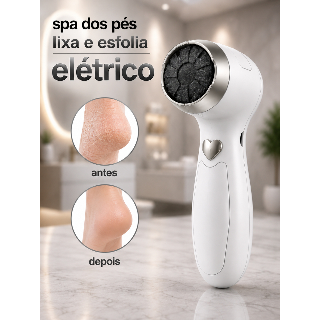 Lixa Elétrica para Pés Recarregável USB Removedor Calos Esfoliador Rachaduras Pedicure Profissional