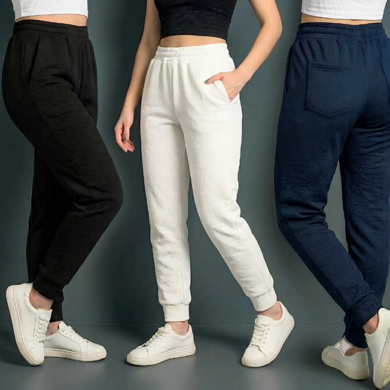 Calça Jogger Feminina Não Marca Cós Alto Premium Casual Confortável Com Bolsos