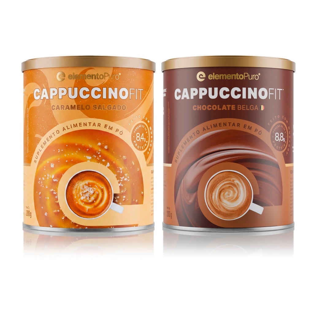 KIT 2 CAPPUCCINOFIT Cappuccino Proteico e Cremoso com Whey Protein e Colágeno Verisol Zero Açúcar 2x200g