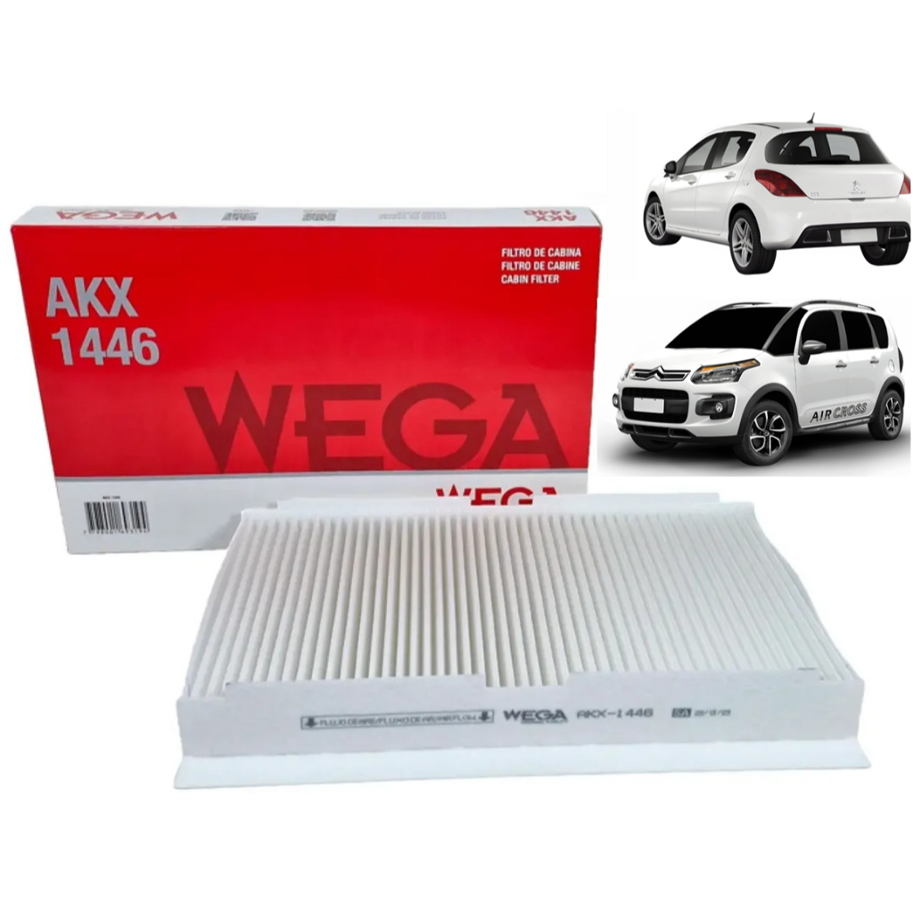 Filtro Ar Condicionado Citroen C3 / C4 / Ds4 / Peugeot 307 / 308 / 408 / 508 - Akx1446